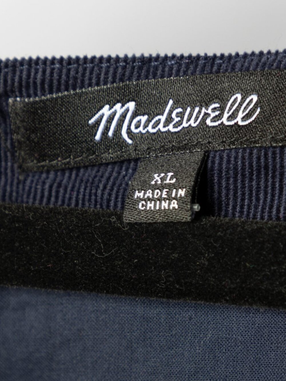 Madewell Tiered Puff Sleeve Mini Dress Navy Blue Corduroy NWOT Size XL - Picture 5 of 10